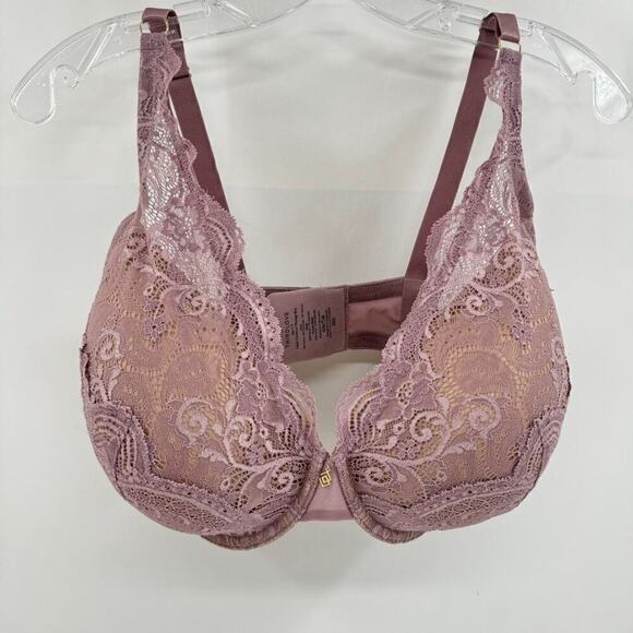 Thirdlove 24/7 Lace Contour Plunge Bra Sz 36G Purple Tan - Picture 1 of 6